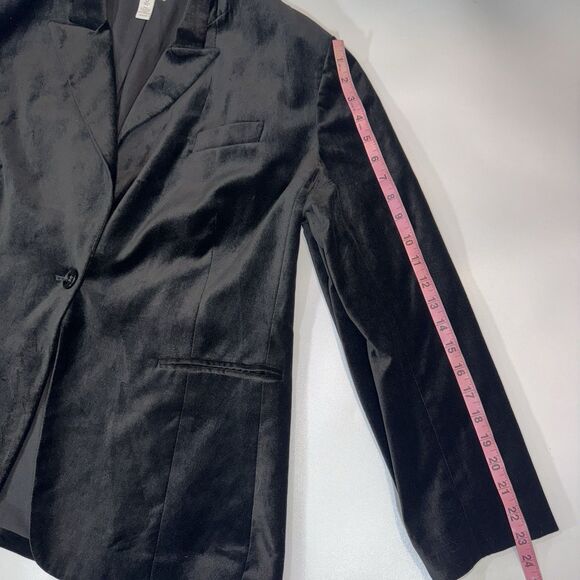 Chico's Black Velvet Blazer Special Occasion Day To Night Women Sz 3 - XL - Picture 9 of 12